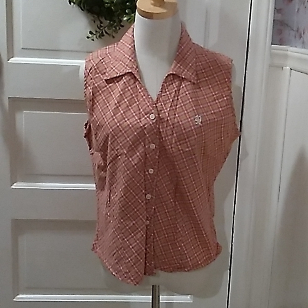Womans Twenty X brand button down casual medium shirt plaid western cowboy 🤠